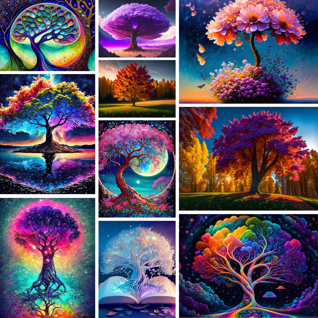 Fantasy Tree Scenery Diamond Painting Kits Stitch Diamond Art Painting Kits  Bookmark Craft Kit Painting Gift For Mom 2023 NEW - AliExpress